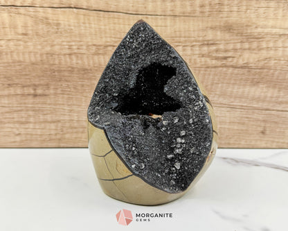 Septarian Dragon Egg Druzy Geode No. 3 – 6″ × 4.5″ × 3″ | 2.84 lb Statement Specimen