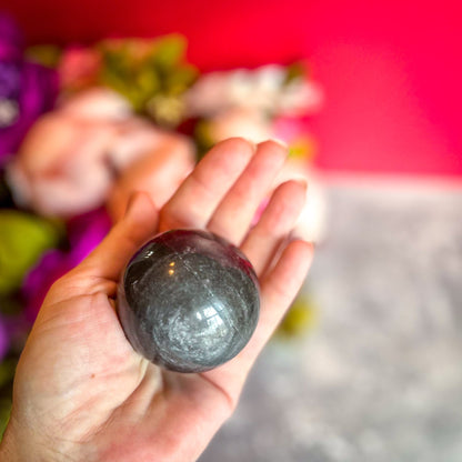 Silver Obsidian Crystal Spheres