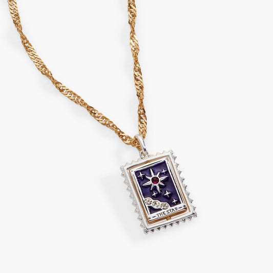 Tarot Card Reversible Spinner Pendant Necklace