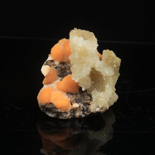 Thomsonite Orange Rare Find with Calcite Natural Mineral Specimen # B 6993