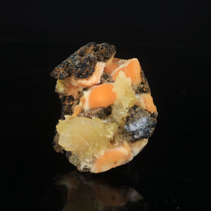 Thomsonite Orange Rare Find with Calcite Natural Mineral Specimen # B 7008