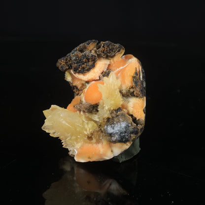 Thomsonite Orange Rare Find with Calcite Natural Mineral Specimen # B 7008