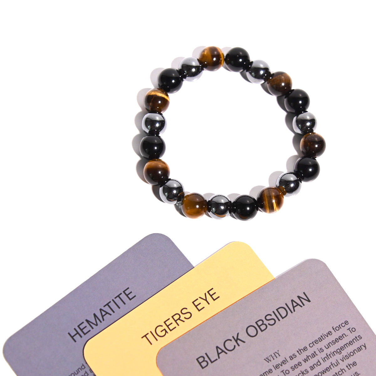GROUNDED LUCK BRACELET - Tiger's Eye / Hematite /  Obsidian