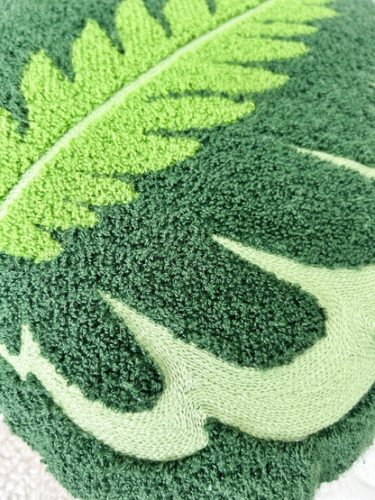 Tufted Calathea Medallion Leaf Pillow