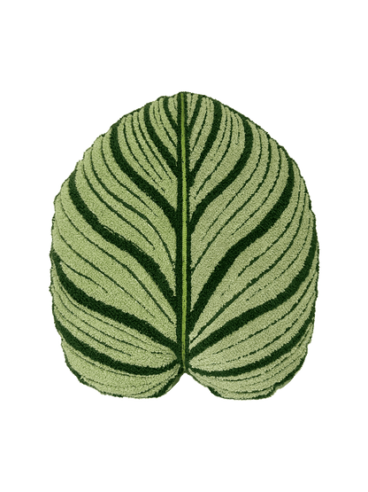 Tufted Calathea Orbifolia Leaf Pillow