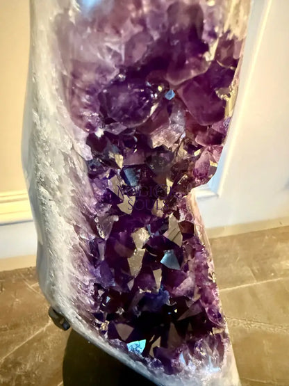 Uruguay Rare Dark Purple Amethyst Geode on Stand – 15.5 lbs
