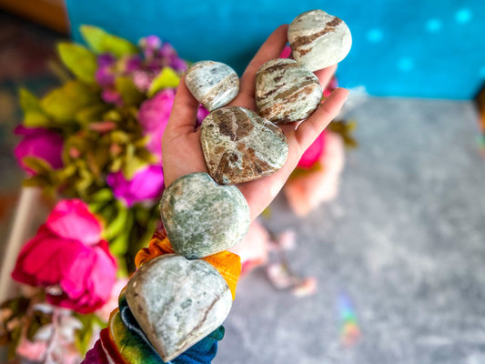 Vesuvianite & Garnet Heart