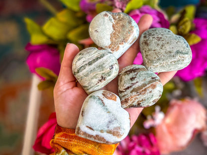 Vesuvianite & Garnet Heart