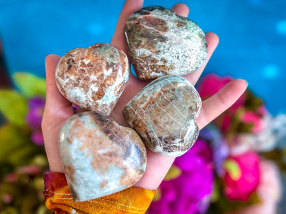 Vesuvianite & Garnet Heart