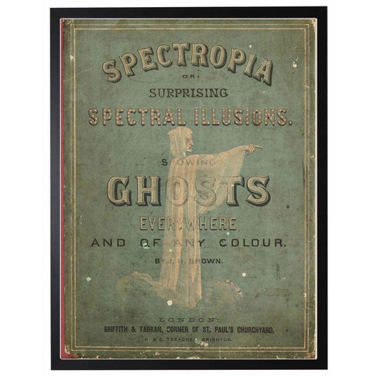 Vintage Victorian "Spectropia" Ghost Book Poster in Black Frame