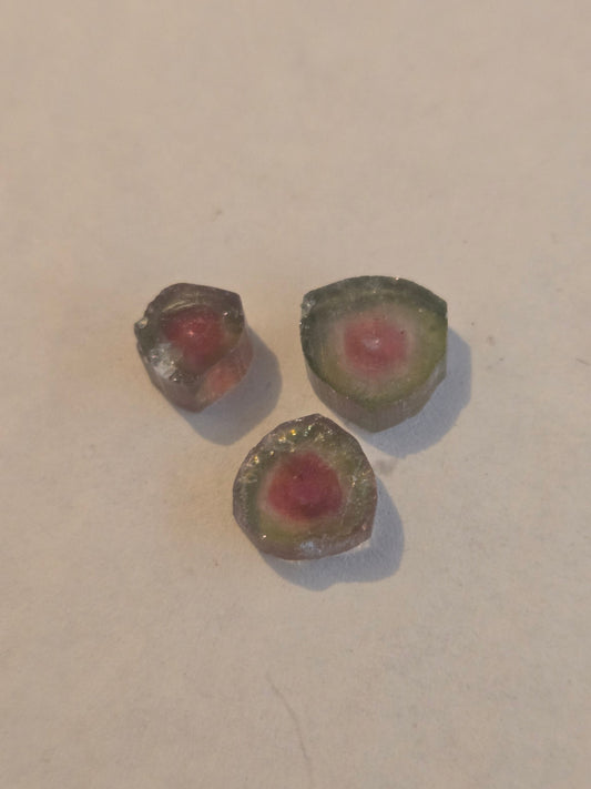 Watermelon tourmaliine slices