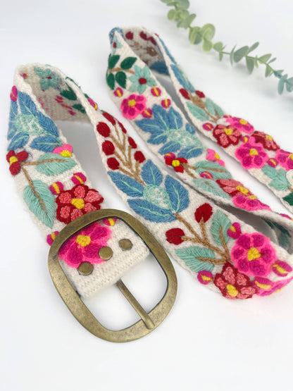 Wildberry Embroidered Wide Belt