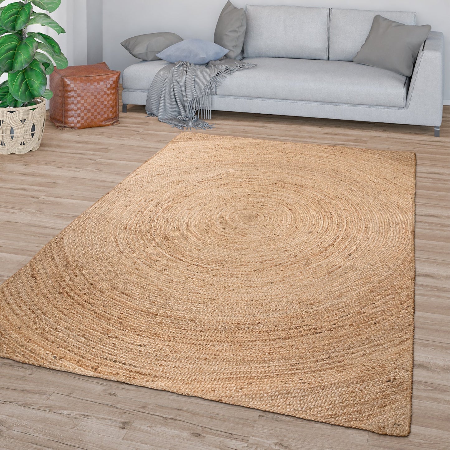 Jute Rug  - geometric circles
