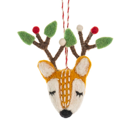 Handmade Felted Wool Winter Pal Ornaments Set of 3