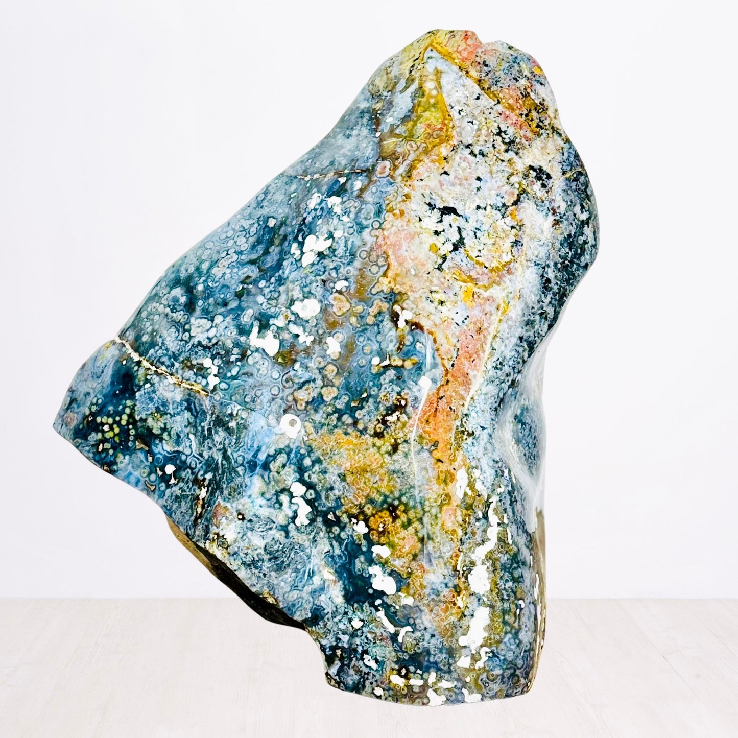 XL Polished Blue Ocean Jasper Freeform – Deep Waves & Earthy Patterns (57.9 lbs / 26.25 KG) – Natural Crystal for Home Decor & Energy Work