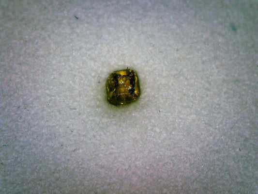 Yellow Diamond Cube – 0.20 Carat Natural Crystal from Congo