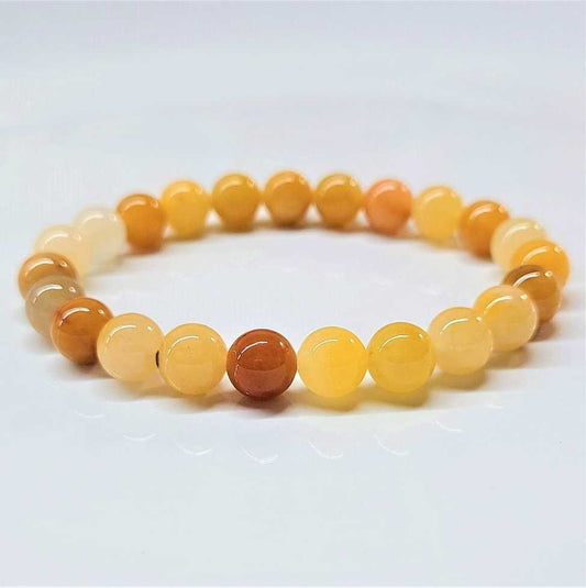 Yellow Jade Round Bead Bracelet - Courageous Joy