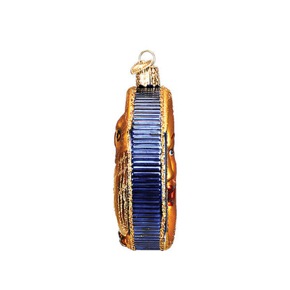 Owl In Moon Glass Ornament