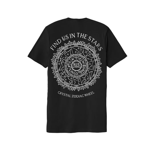 Zodiac Line -**SELECT YOUR ZODIAC SIGN** - Unisex 100% Organic Cotton T infused with Metallic Silver Moonstone